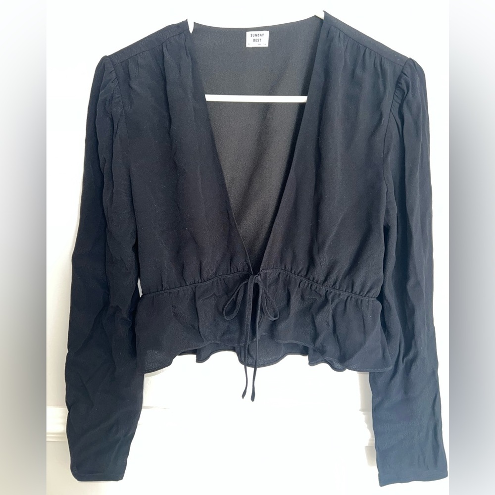 Sunday Best Black Tie Front Top